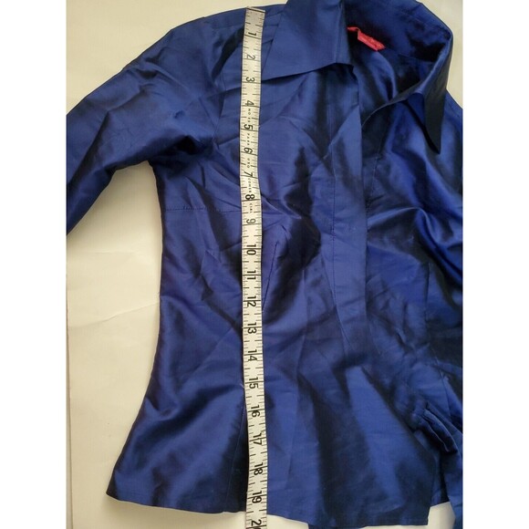 Sunny Leigh Blue Blouse Size 4P 100% Silk - Picture 7 of 7
